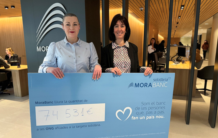 La targeta solidària de MoraBanc recull 74.531€ per a 22 entitats socials d’Andorra